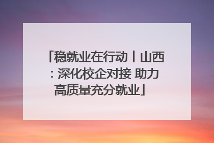 稳就业在行动丨山西：深化校企对接 助力高质量充分就业